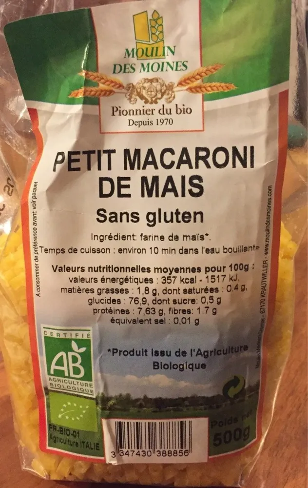 Petits macaroni de maïs