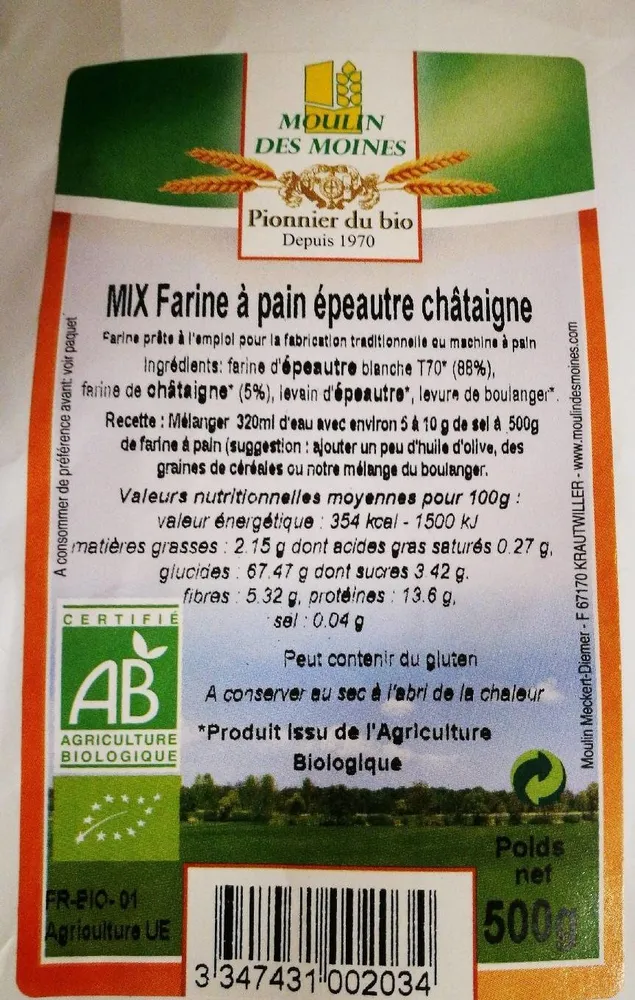 Mix Farine à pain épeautre châtaigne