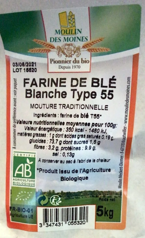 Farine de blé blanche Type 55