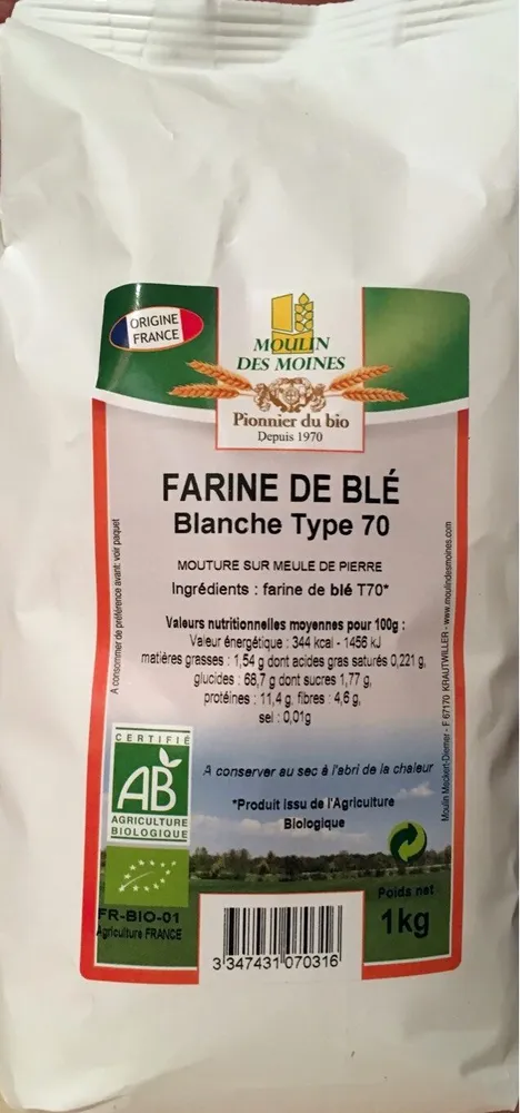 Farine de blé blanche Type 70