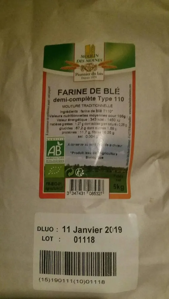 farine bio semi-complète t110