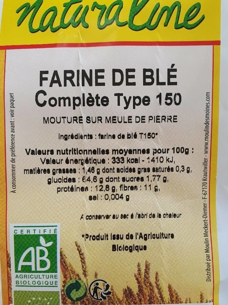 Farine de blé complète type 150