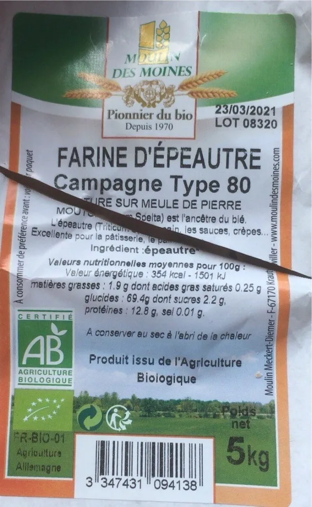 Farine d’épeautre type 80