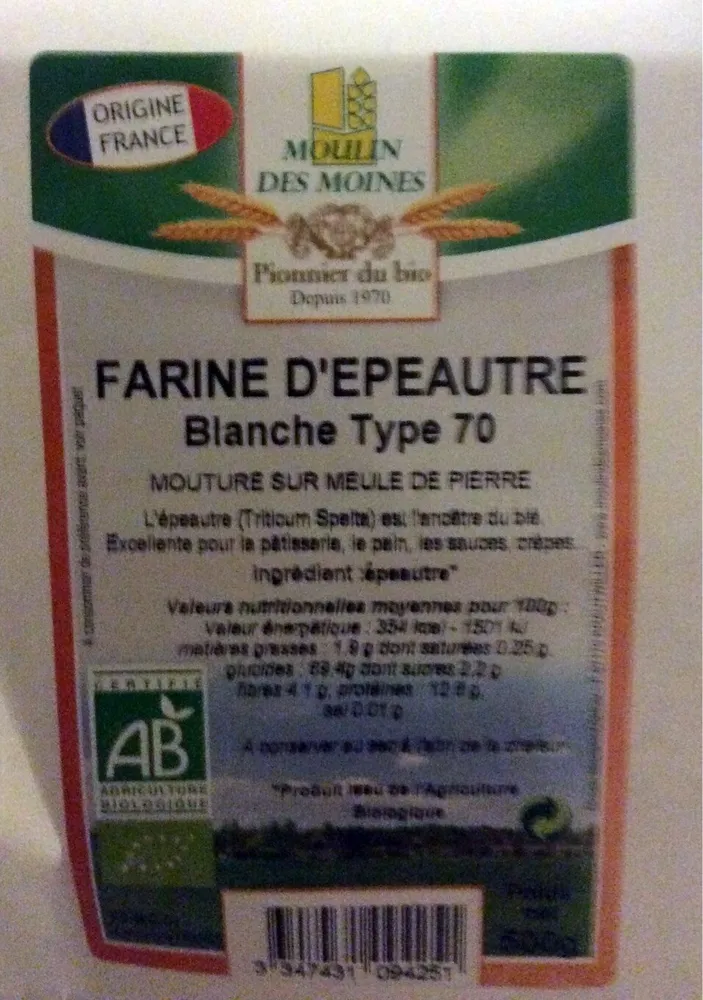 Farine Epeautre Blanche type 70