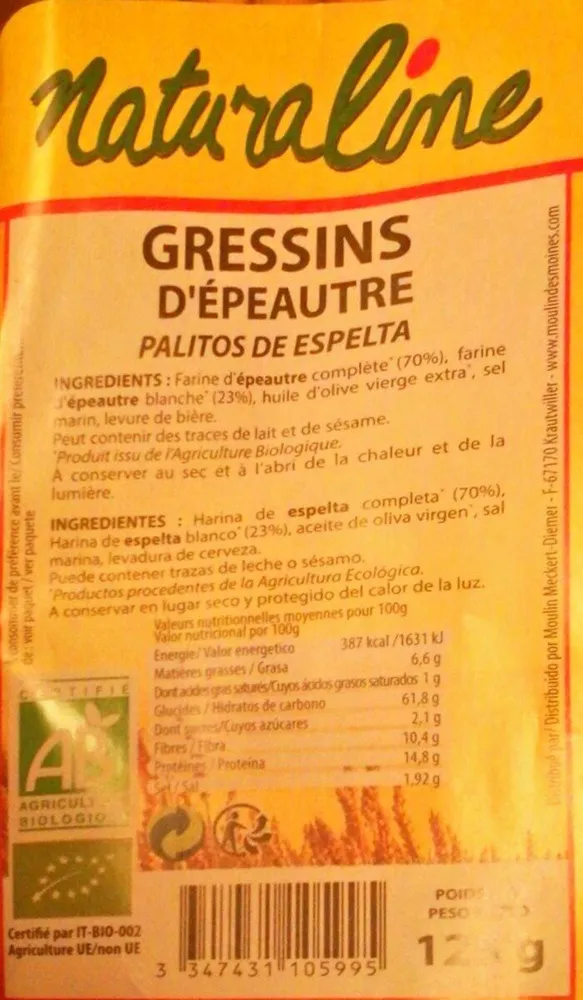 Gressins d épautre