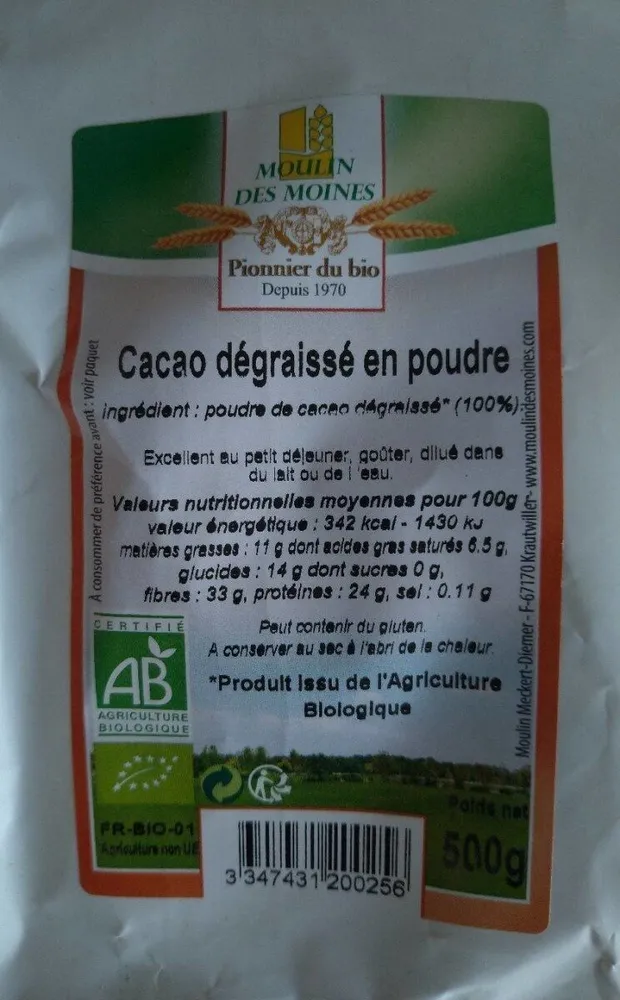 Cacao dégraissé en poudre