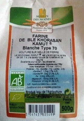 Farine de blé Khorasan Kamut Blanche Type 70