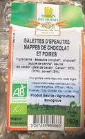 Galettes d'épeautre nappées de chocolat et poires