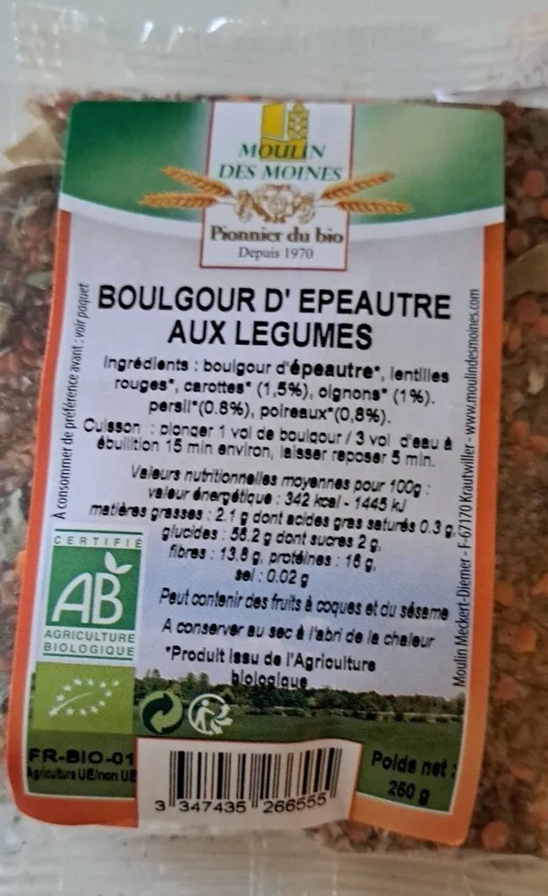Boulgour d'épeautre aux légumes