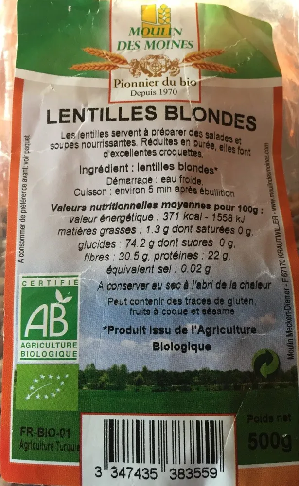 lentilles blondes