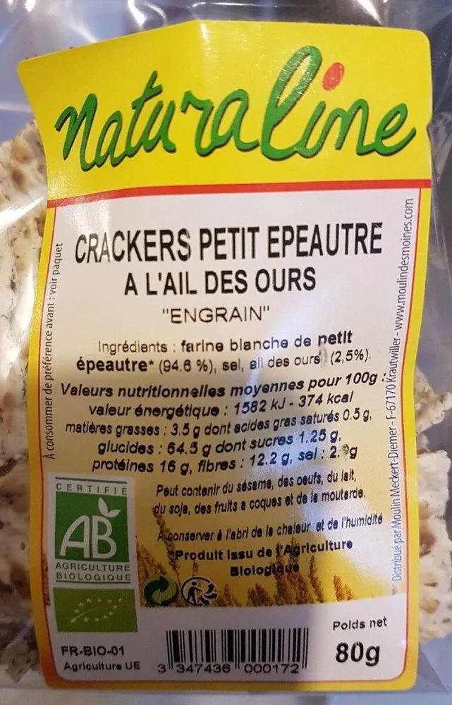Crackers petit épeautre à l'ail des ours