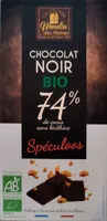 Chocolat noir bio 74% spéculoos