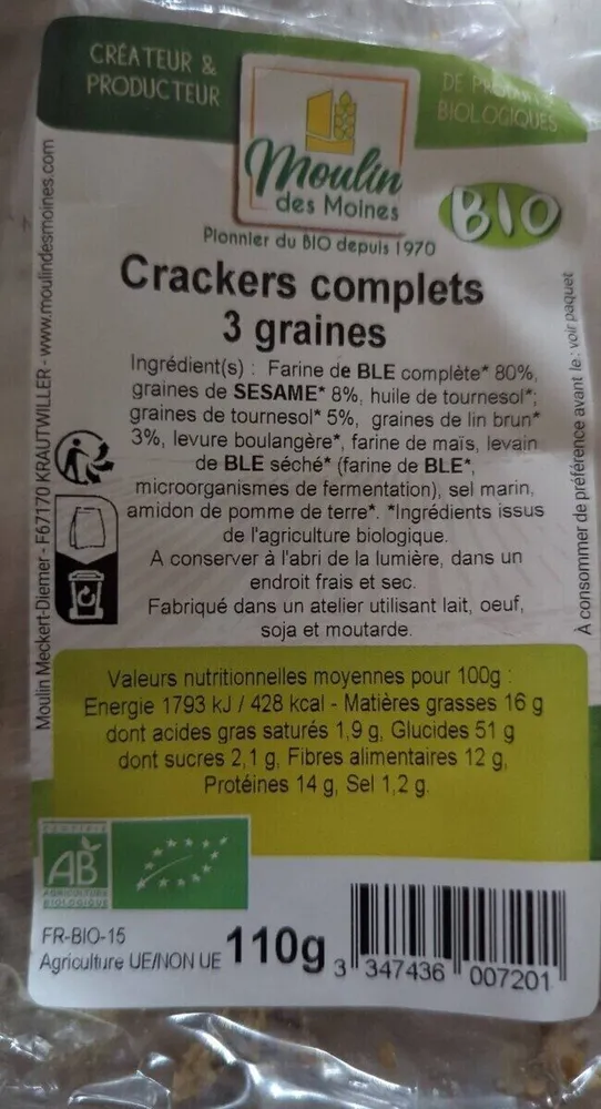 Crackers complets 3 graines