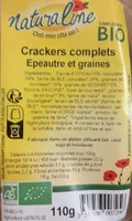 Crackers complets épeautre et graines
