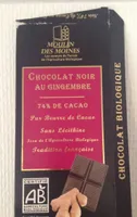 Chocolat noir au gingembre 74% de Cacao