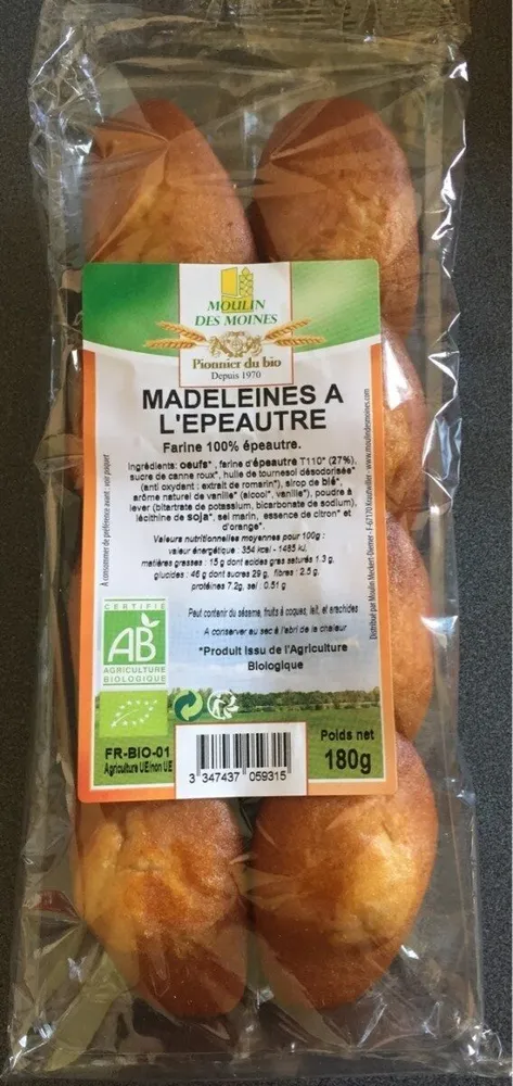 Madeleines with wholemeal spelt flour