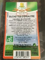 Bûchette d'epeautre nappee de chocolat