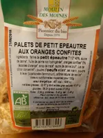 Palets de petit épautre aux oranges confites