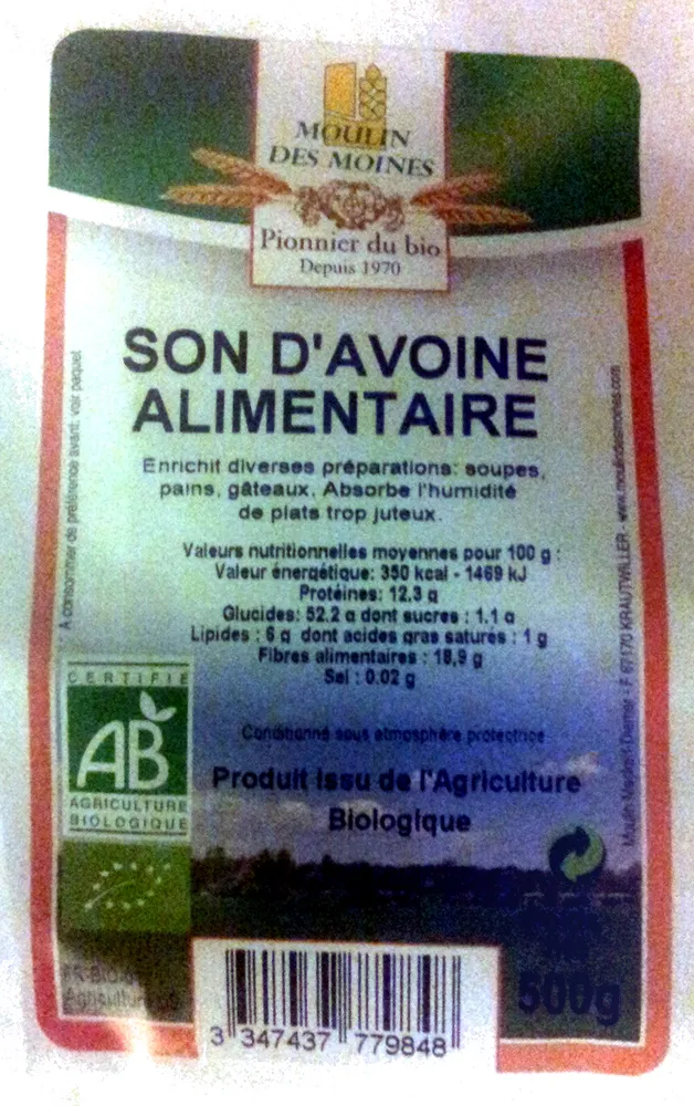 Son d'avoine alimentaire