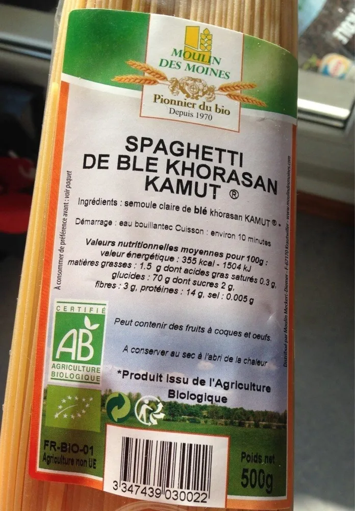 Spaghetti de ble khorasan kamut