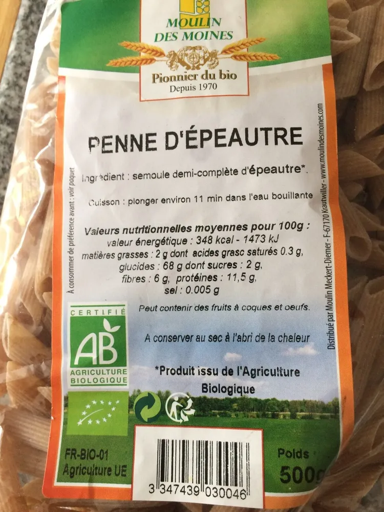 Penne d'épeautre