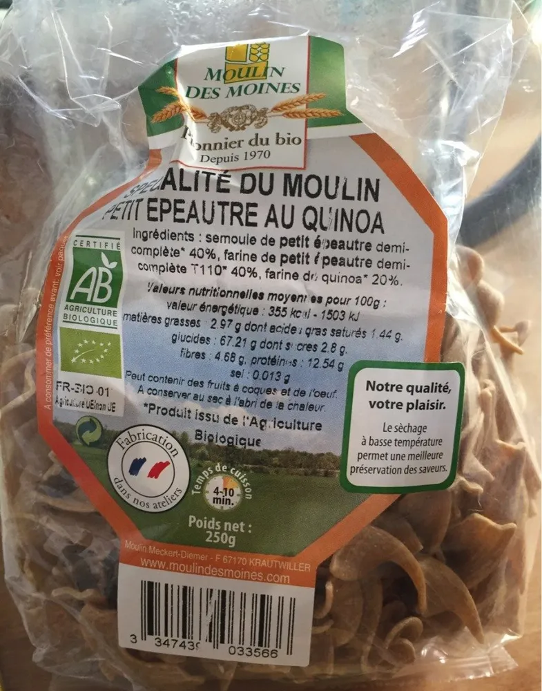 Specialité du moulin petit epautre au quinoa