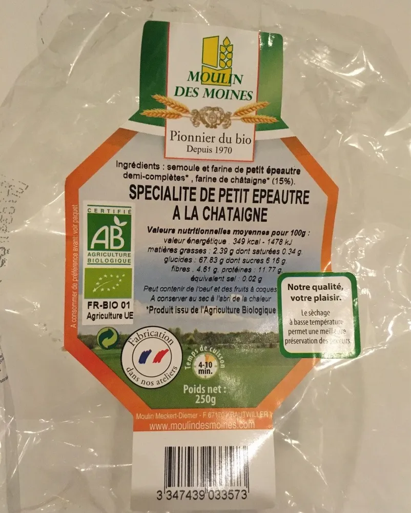 Specialite de petit epeautre a la chataigne
