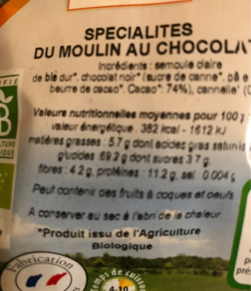 Specialite du moulin au chocolat