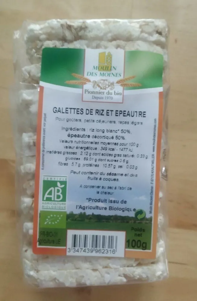 Galettes de riz et épeautre