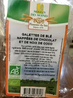 Galette de blé nappées de chocolat et de noux de coco