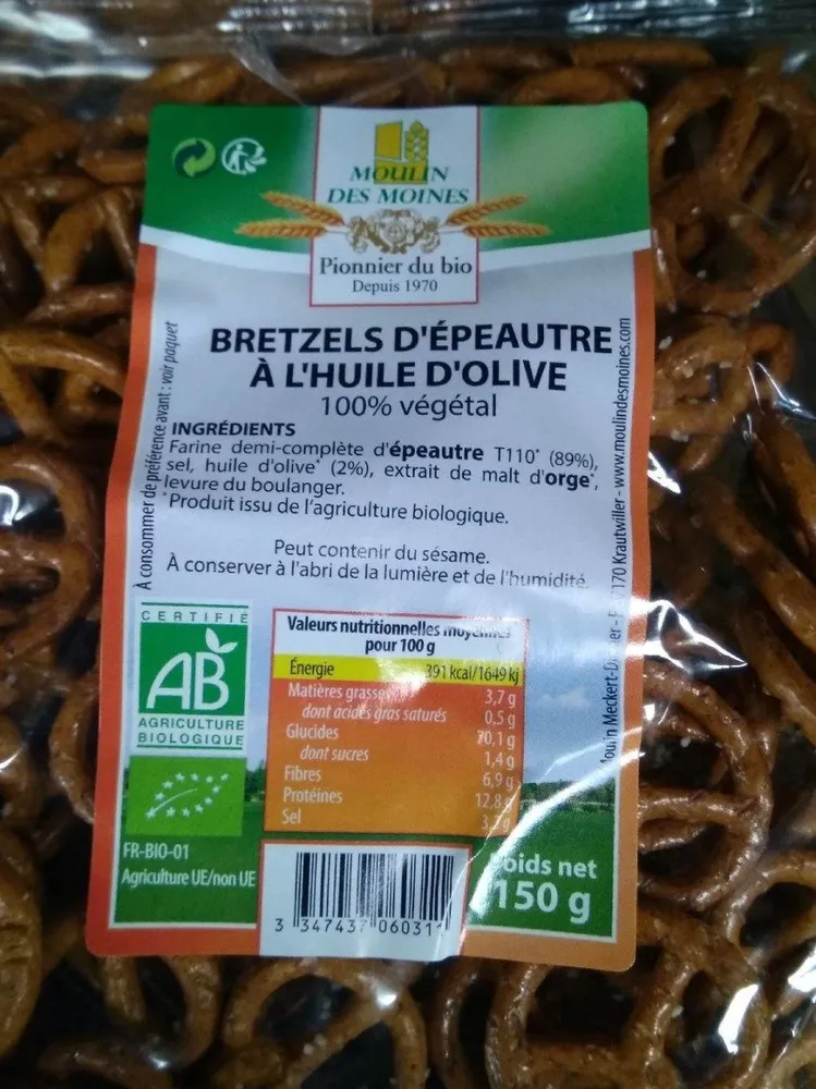 Bretzels d'épeautre à l'huile d'olive