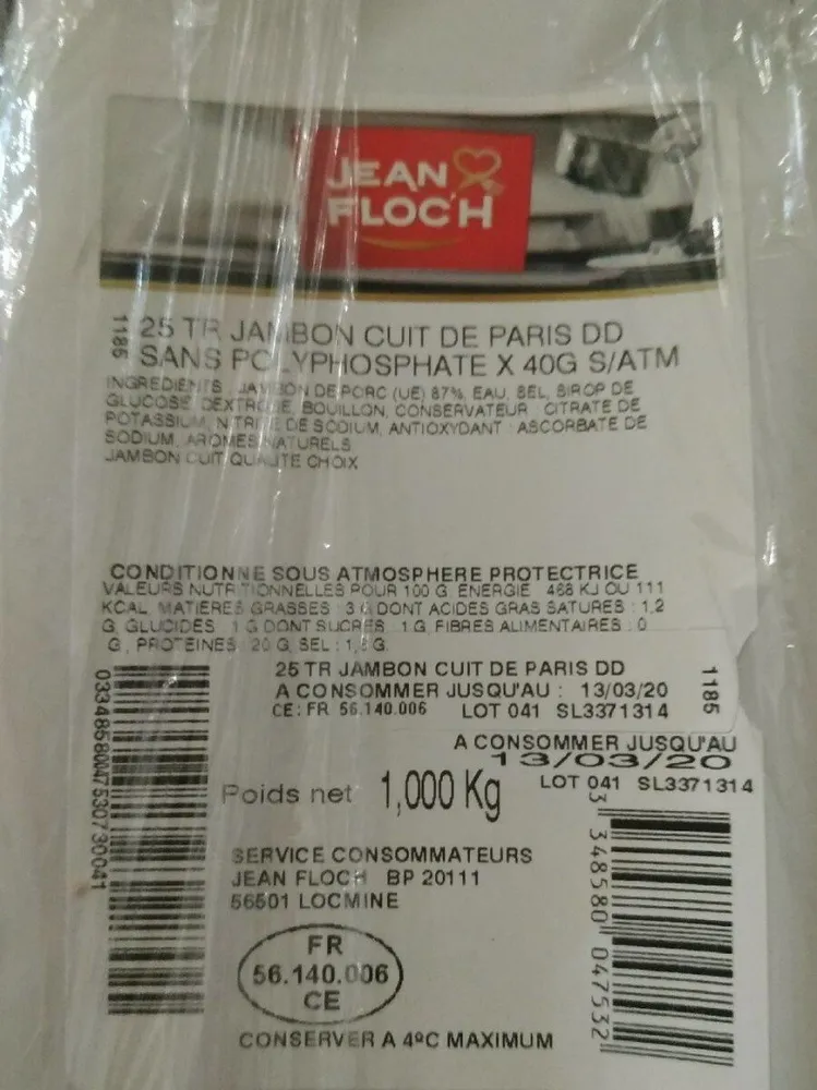 Jambon cuit de Paris