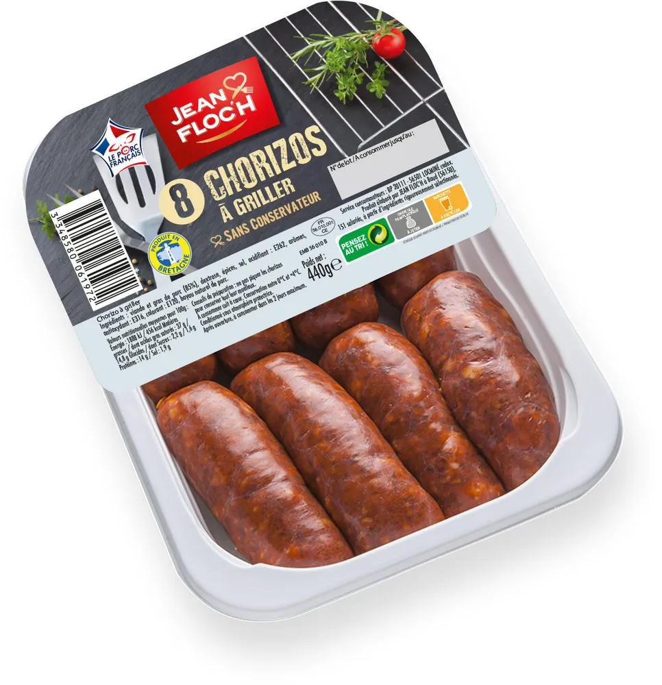 Chorizos a griller JEAN FLOC'H, 8 pieces