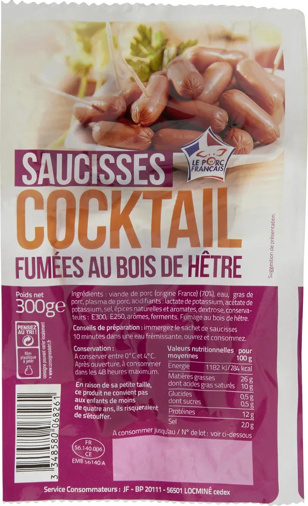 Saucisses cocktail fumées au bois de hêtre