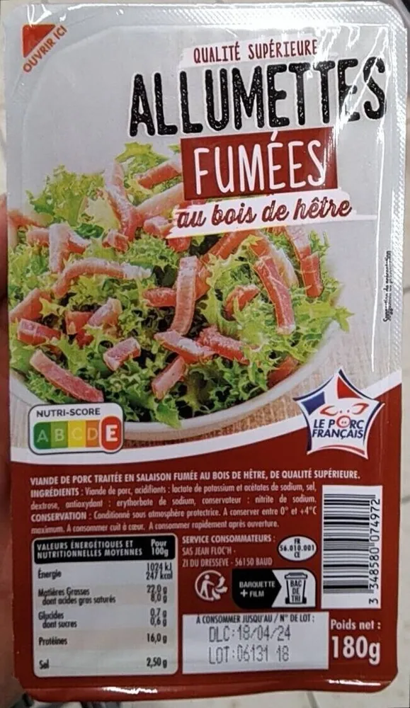 Allumette fumées  au bois d’hêtre