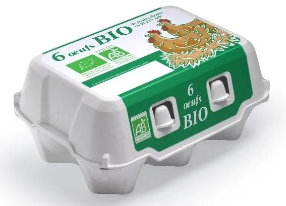 6 œufs bio de poules élevées en plein air issus de l'agriculture biologique
