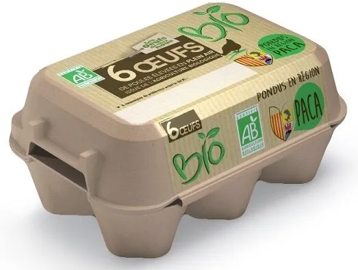 6 œufs bio Les Œufs de chez Nous de poules élevées en plein air issus de l'agriculture biologique