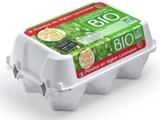 6 œufs bio Les Œufs de chez Nous de poules élevées en plein air issus de l'agriculture biologique