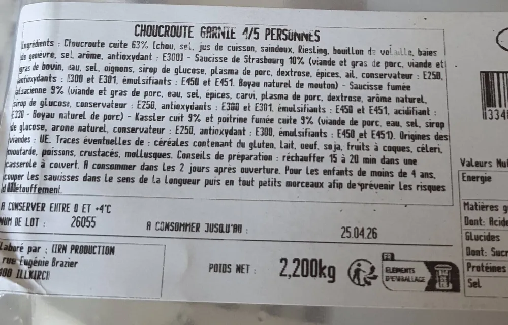 Choucroute garnie