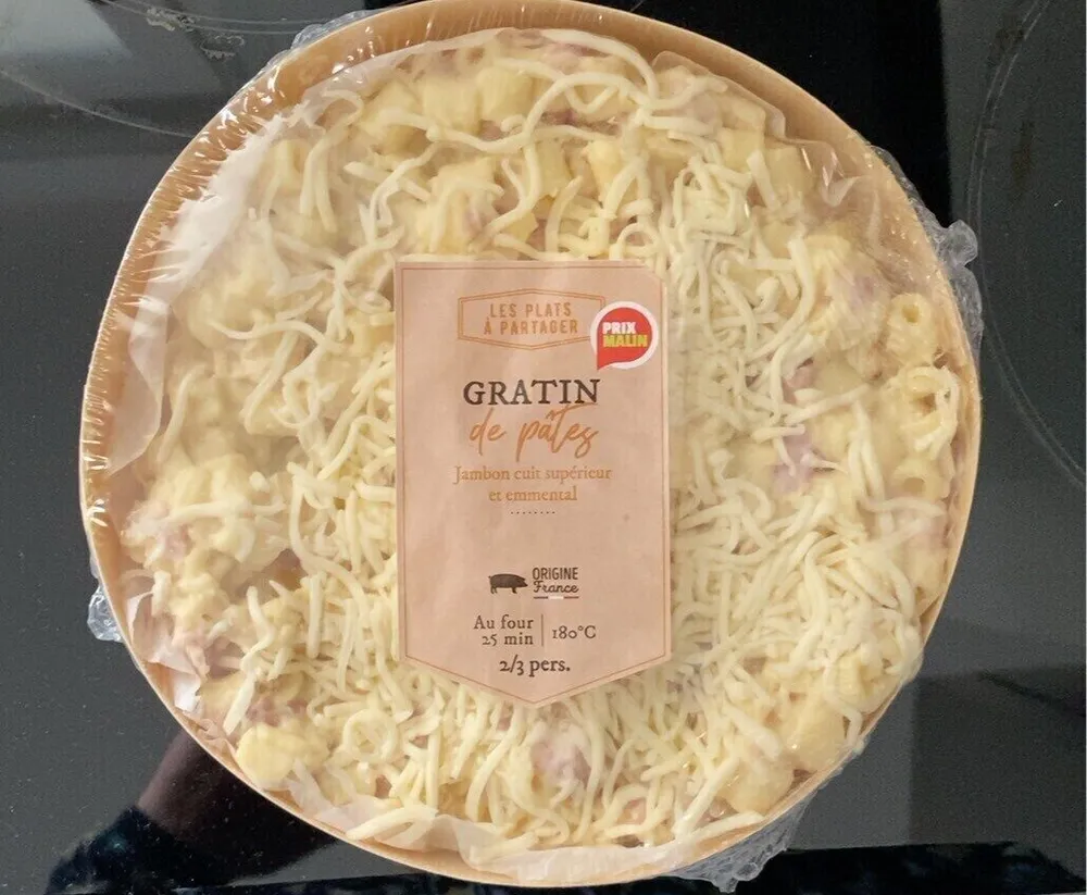 Gratin de pates au jambon