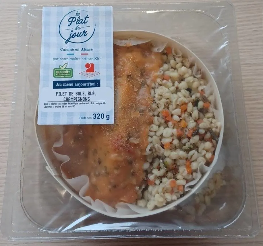 Filet de sole blé champignons