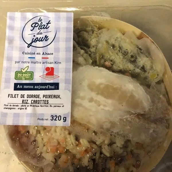 Filet dorade poireaux riz carottes