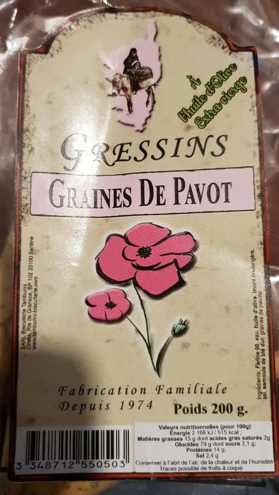 Gressins graines de pavot