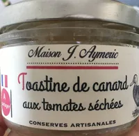 Toastine de canard aux tomates séchées