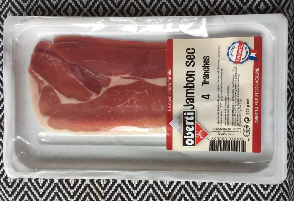 Jambon sec - 4 Tranches