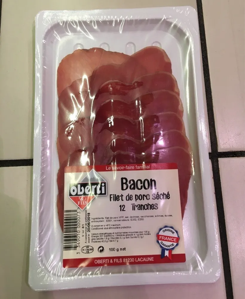 Bacon / Filet de porc séché