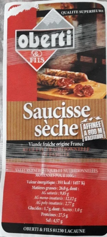 Saucisse sèche pur porc
