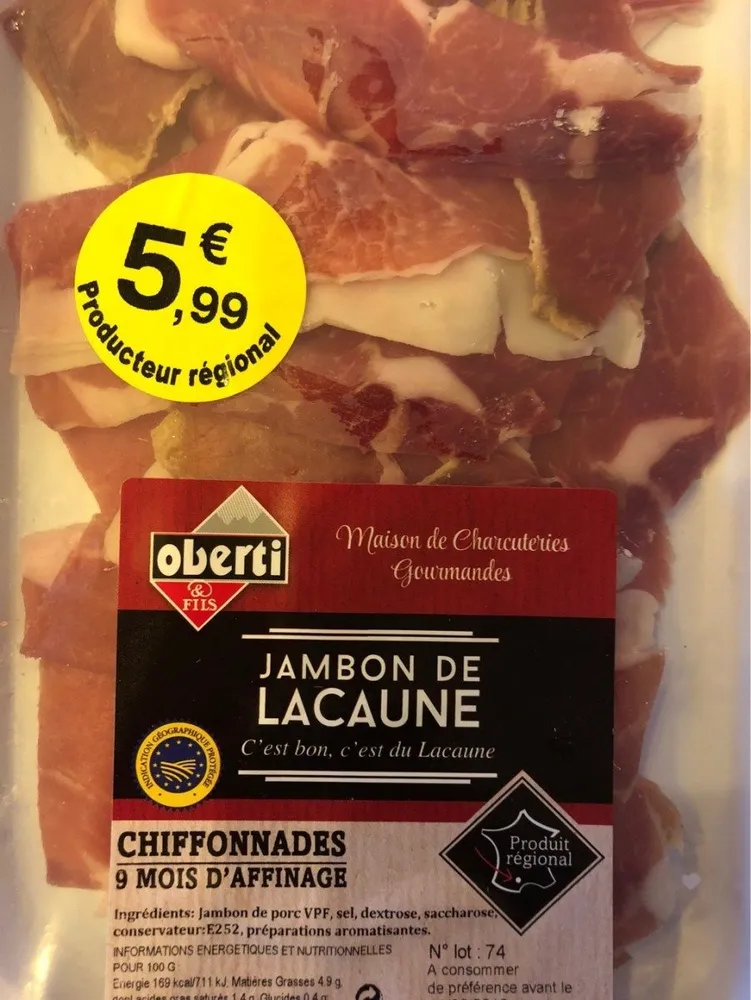 Chiffonnades jambon de lacaune