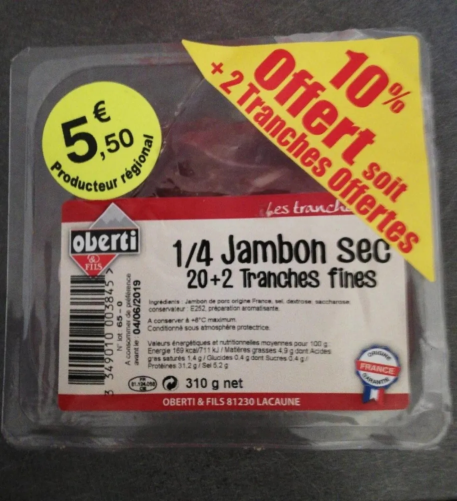 1/4 Jambon sec