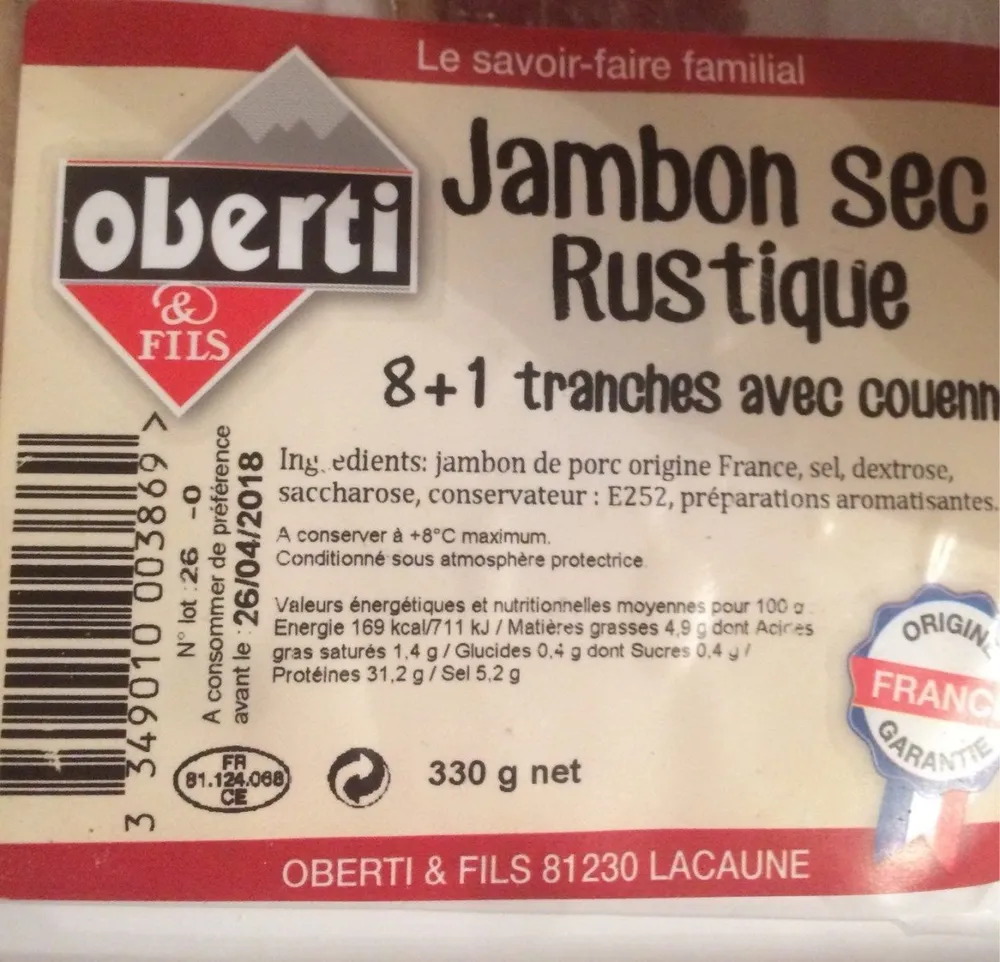Jambon sec rustique
